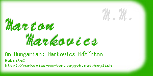 marton markovics business card